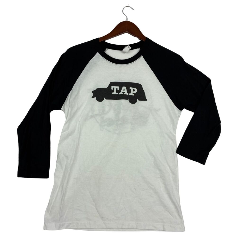 Tap Truck San Diego Baseball Raglan Shirt Men’s Small Black White 3/4 Sleeve